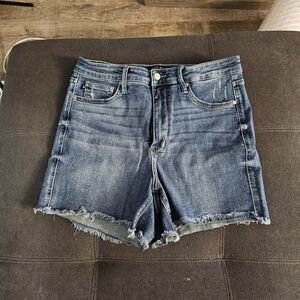 Judy Blue Distressed Blue Jean Shorts